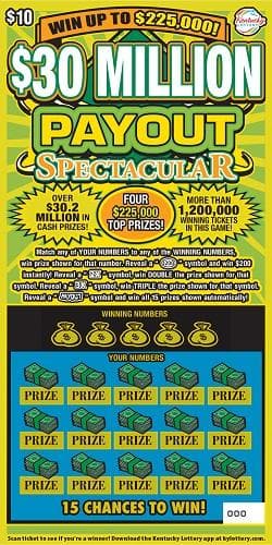$30 Million Payout Spectacular scratch-off ticket