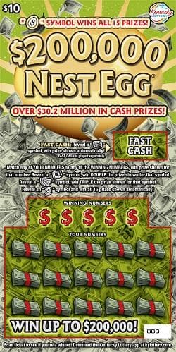 $200,000 Nest Egg ® scratch-off ticket