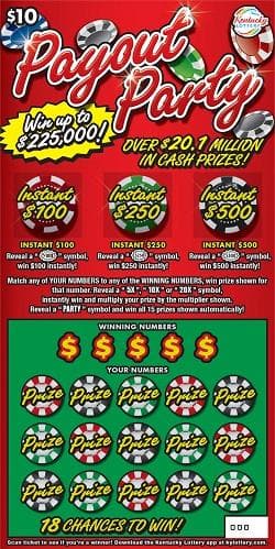 Payout Party scratch-off ticket