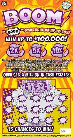Boom scratch-off ticket