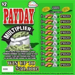 PAYDAY Multiplier scratch-off ticket