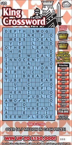 King Crossword scratch-off ticket