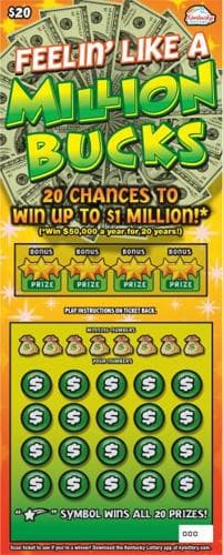 Feelin' Like A Million Bucks scratch-off ticket