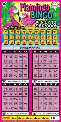 Flamingo Bingo scratch-off ticket