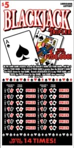 Blackjack Tripler scratch-off ticket