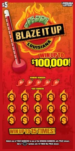 Blaze It Up scratch-off ticket