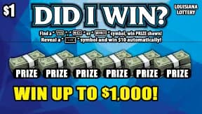 Did I Win? scratch-off ticket