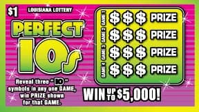 Perfect 10s scratch-off ticket