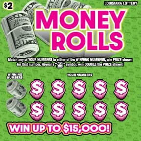 Money Rolls scratch-off ticket