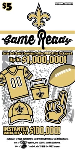 Saints Game Ready! scratch-off ticket
