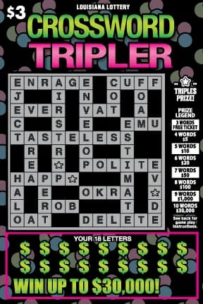Crossword Tripler scratch-off ticket