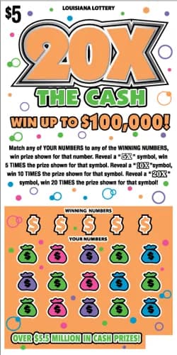 20x The Cash scratch-off ticket