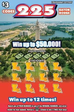 Area Codes scratch-off ticket