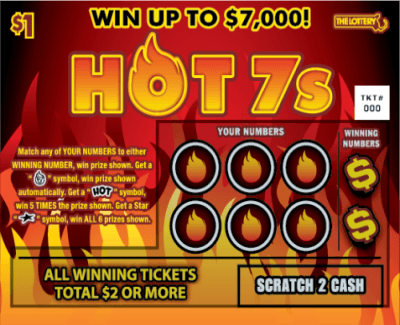 Hot 7s scratch-off ticket