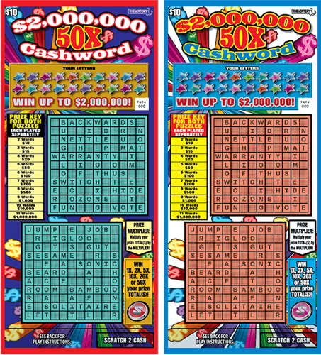 $2,000,000 50X CASHWORD 2024 scratch-off ticket