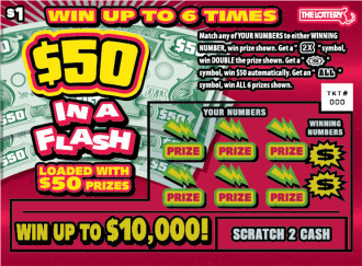 $50 in a Flash scratch-off ticket