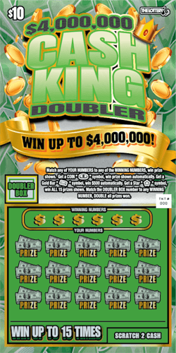 $4,000,000 CASH KING DOUBLER scratch-off ticket