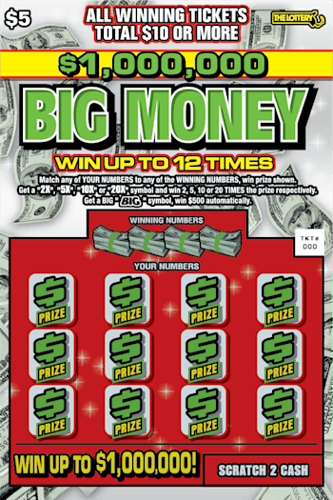 $1,000,000 BIG MONEY scratch-off ticket