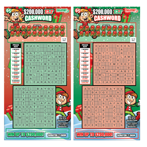 $200,000 ELF CASHWORD scratch-off ticket