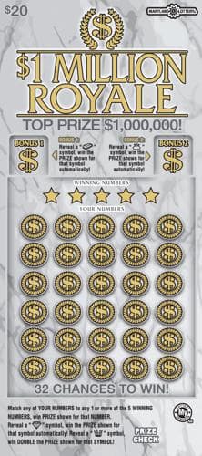 $1 Million Royale scratch-off ticket