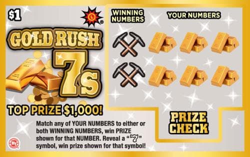 Gold Rush 7s scratch-off ticket