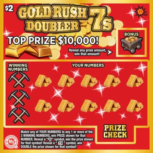 Gold Rush 7s Doubler scratch-off ticket