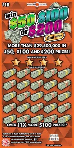 Win $50, $100 or $200 scratch-off ticket
