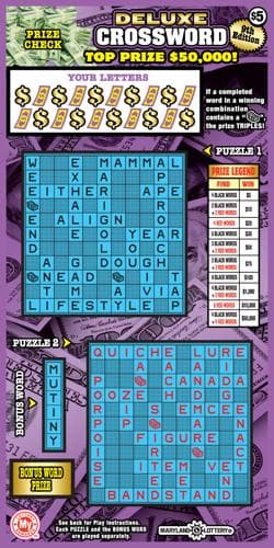 Deluxe Crossword scratch-off ticket