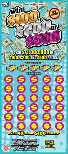 Win $100, $200 or $500 scratch-off ticket