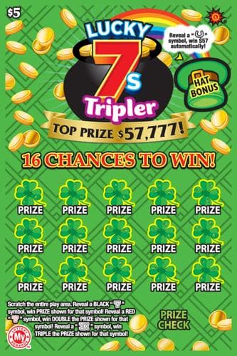 Lucky 7s Tripler scratch-off ticket
