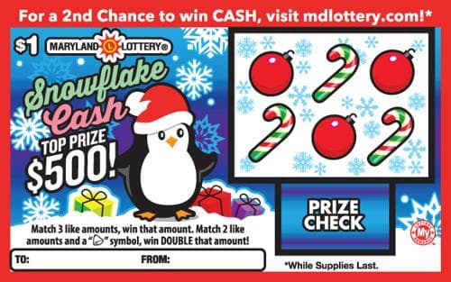 Snowflake Cash scratch-off ticket