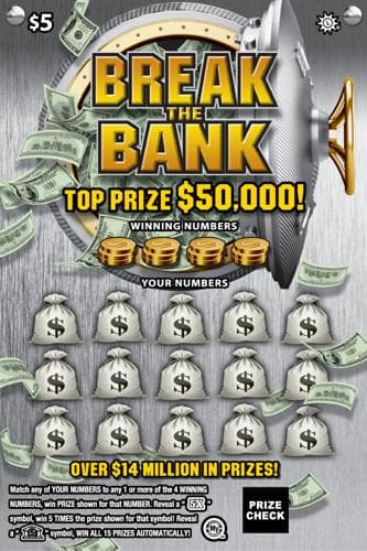 Break the Bank scratch-off ticket