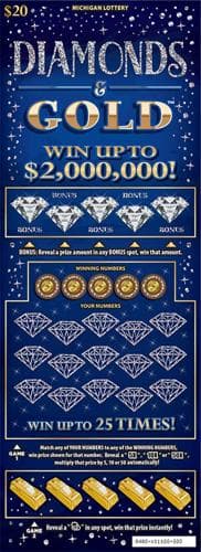 Diamonds & Gold scratch-off ticket