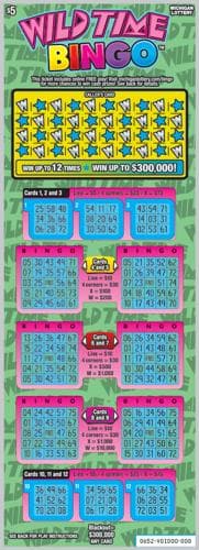 Wild Time Bingo scratch-off ticket