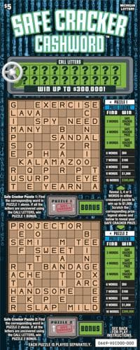 Safe Cracker Cashword scratch-off ticket