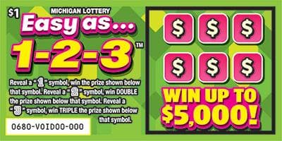 Easy as...1-2-3 scratch-off ticket