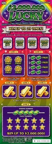 $2,000,000 Lucky scratch-off ticket