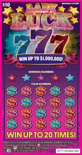 Lady Luck 777 scratch-off ticket
