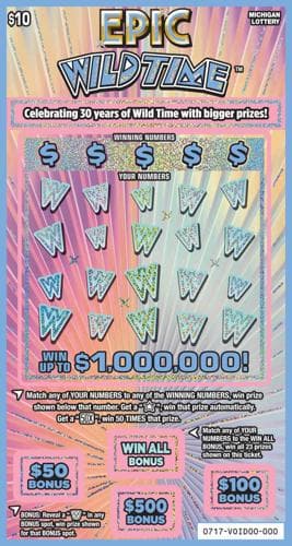 Epic Wild Time scratch-off ticket