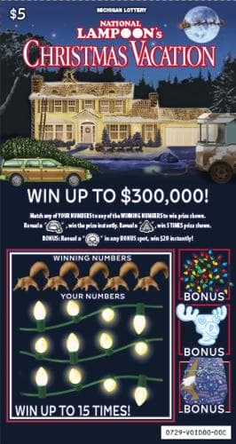 NATIONAL LAMPOON'S CHRISTMAS VACATION scratch-off ticket