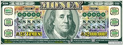 Money scratch-off ticket