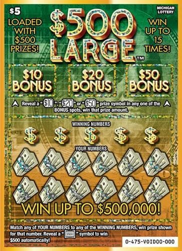 $500 Large scratch-off ticket