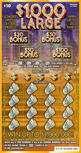 $1,000 Large scratch-off ticket