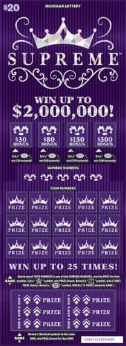 Supreme scratch-off ticket