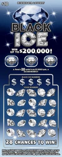 Black Ice scratch-off ticket
