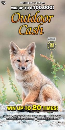 Outdoor Cash scratch-off ticket