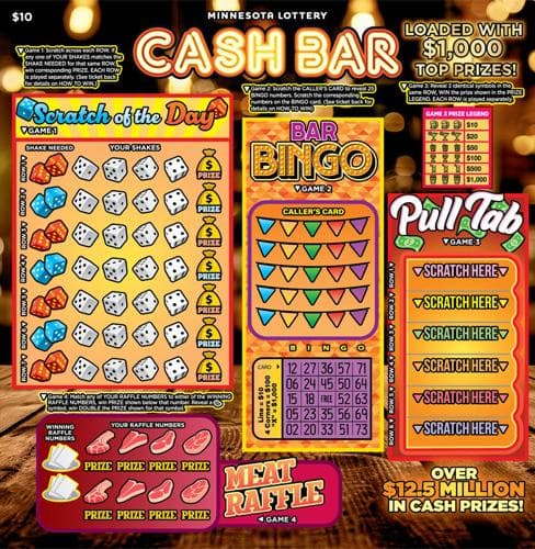 Cash Bar scratch-off ticket