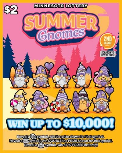 Gnome Series scratch-off ticket