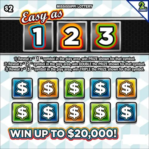 Easy as 1 2 3 scratch-off ticket