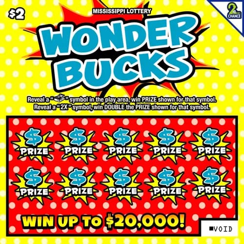 Wonder Bucks scratch-off ticket